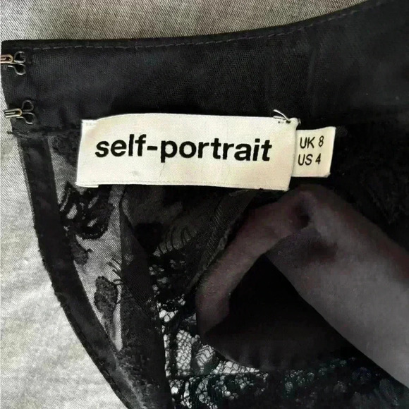 Self-Portrait Puff  Sleeves Lace Blouse, Size S - Picture 5 of 6